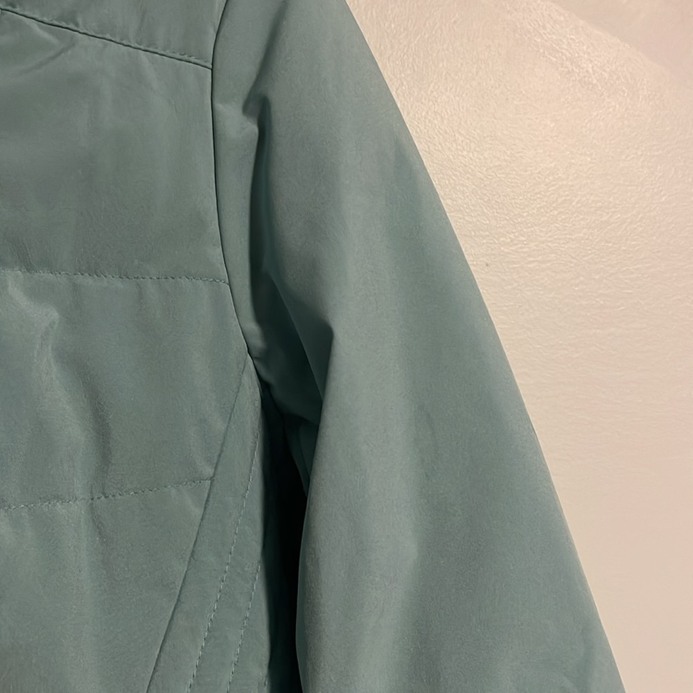 Lands’ End Down Filled Green Puffer Jacket Women’s Medium Petite (10/12) Hood - Picture 4 of 11